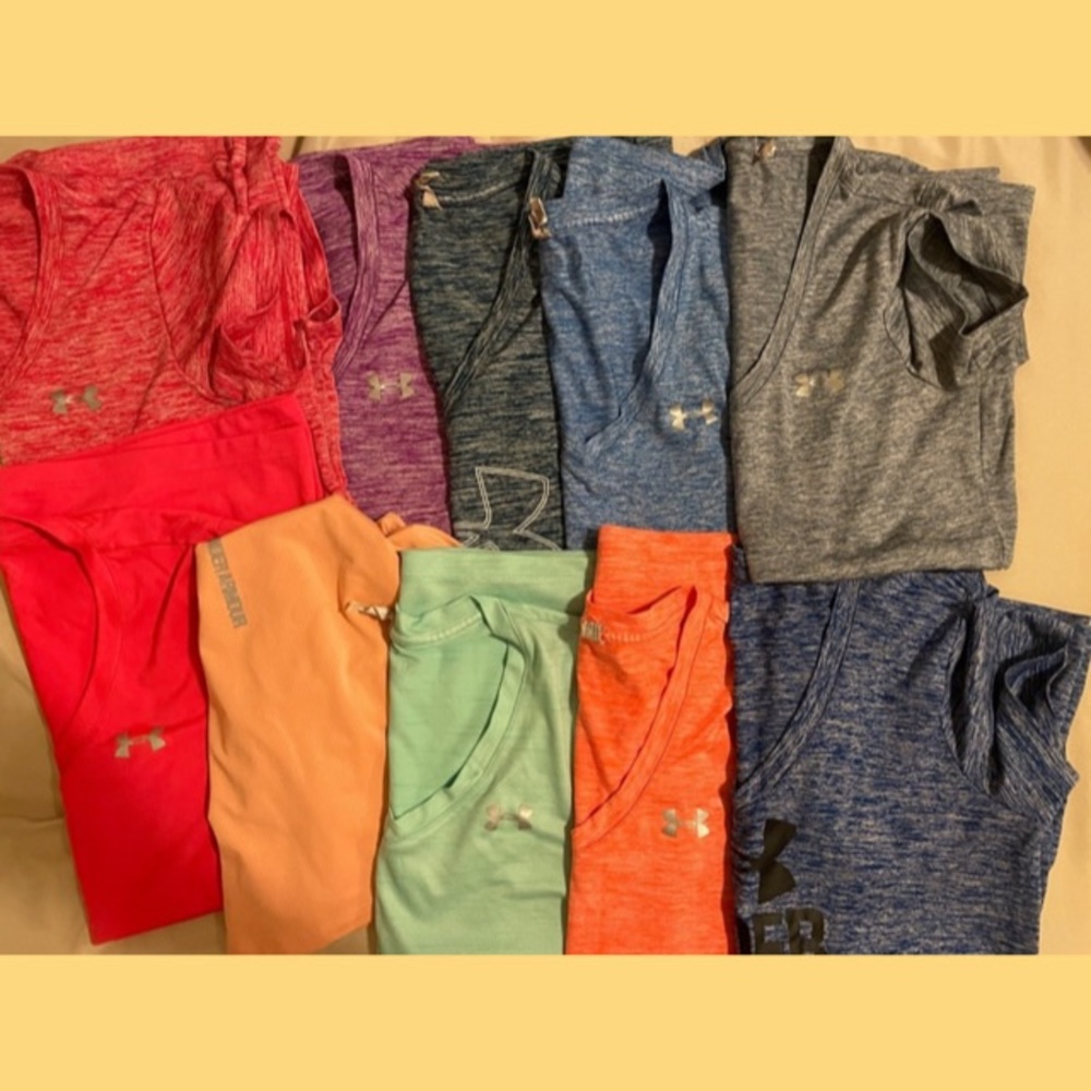 10 UNDER ARMOUR  Tech V-Neck Workout Shirts